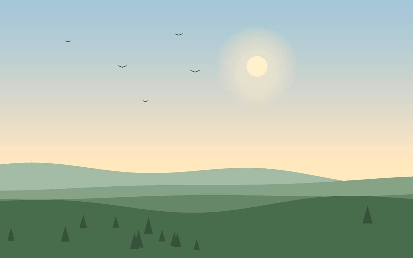 Ilustração de uma paisagem