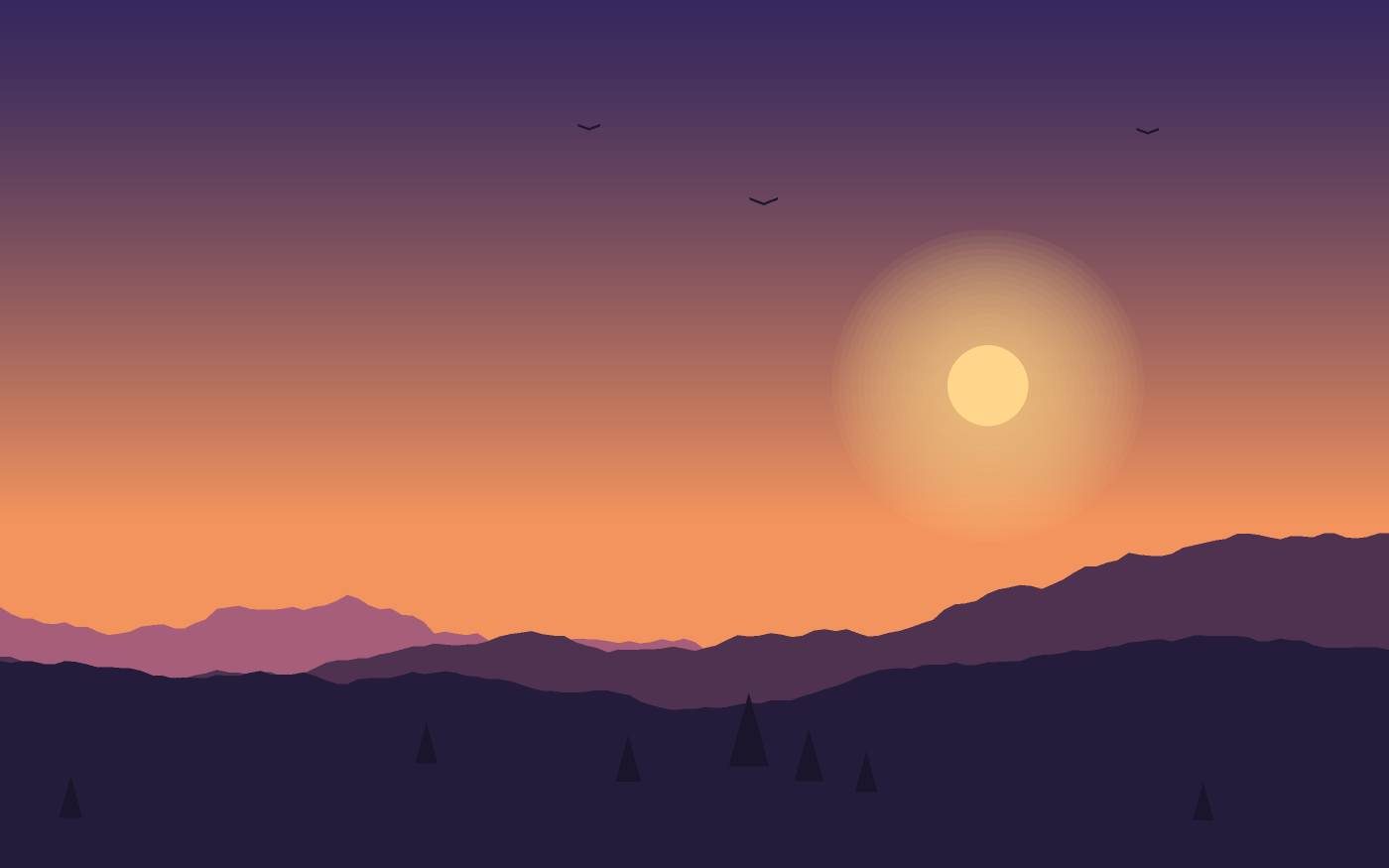 Ilustração de uma paisagem